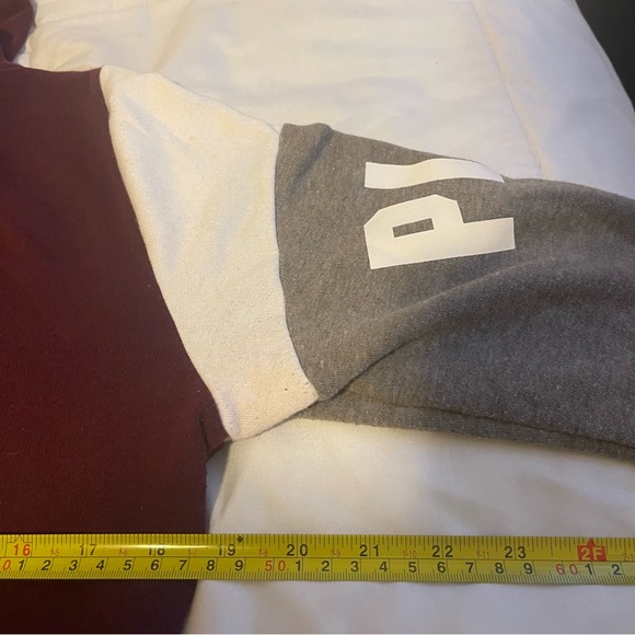 Victoria Secret Pink Sweatshirt Women Small Red Pullover Crewneck Full Zip Logo - Picture 8 of 8